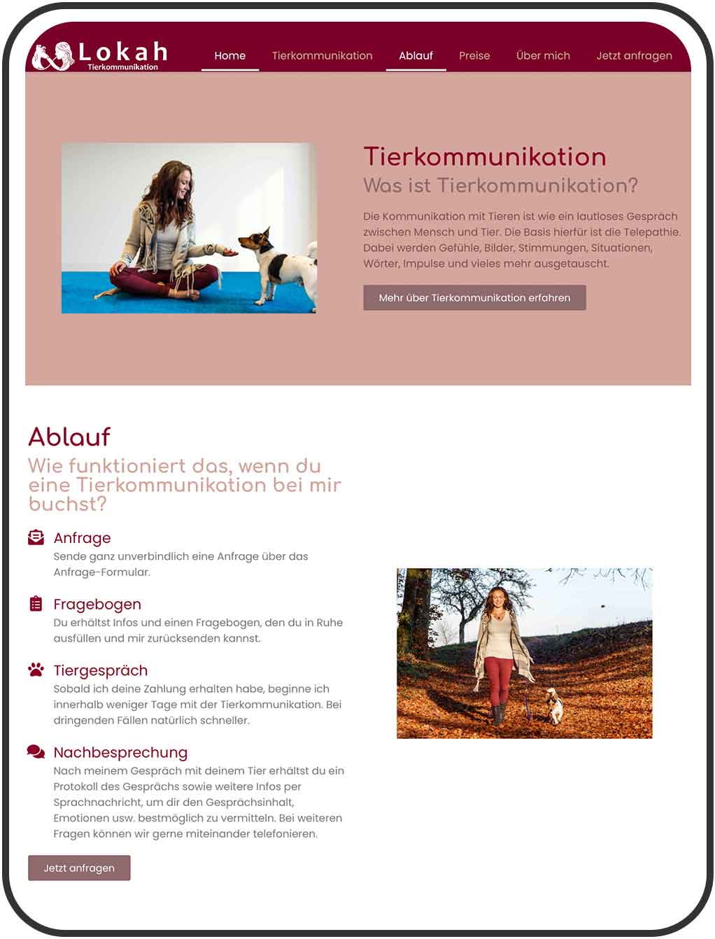 Webdesign Lokah-Tierkommunikation.com